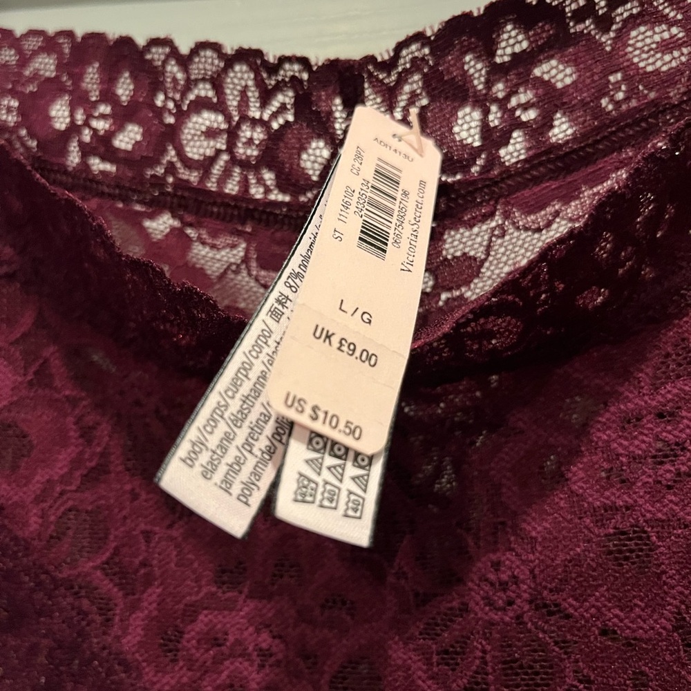 Victoria's Secret Deep Wine Lace Panties - Picture 2 of 2